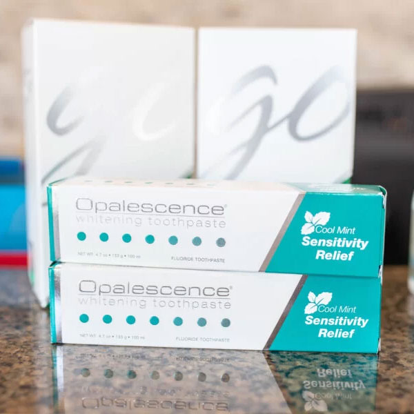 Opalescence teeth whitening product boxes