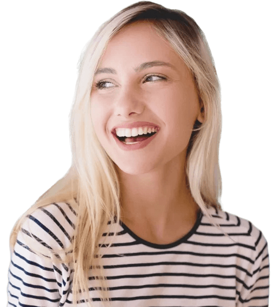 young woman smiling with perfect teeth